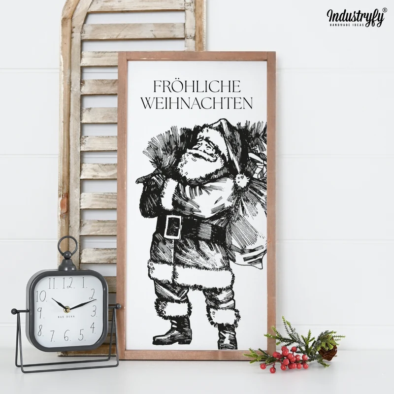 Landhaus Schild | Fröhliche Weihnachten Weihnachtsmann