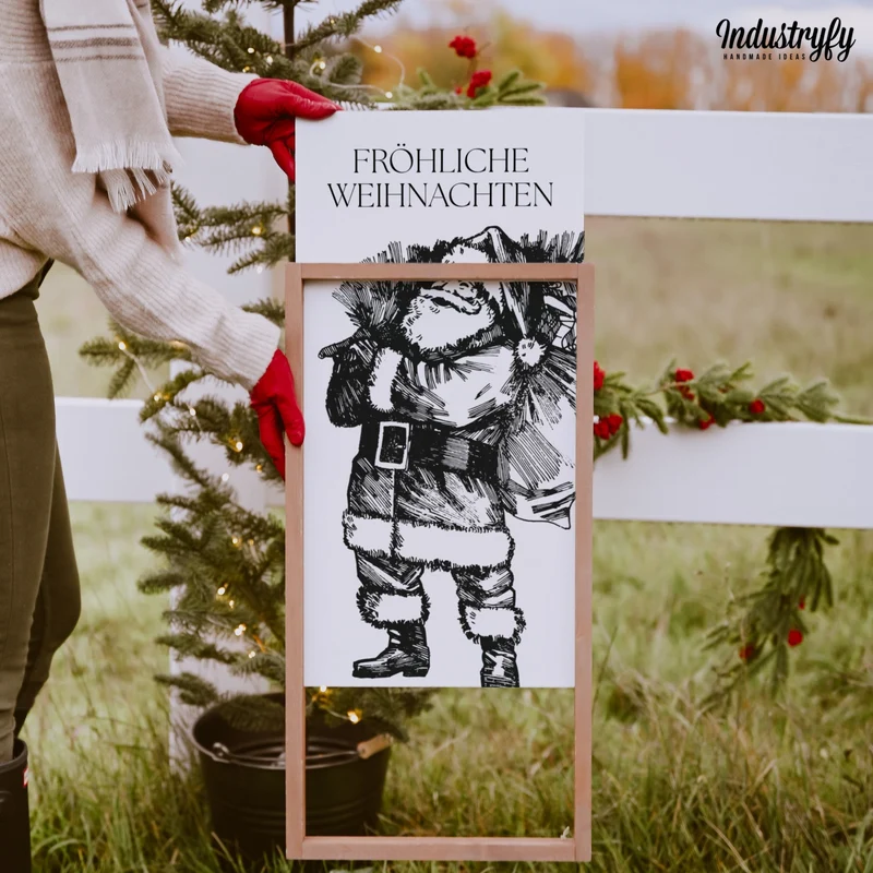 Landhaus Schild | Fröhliche Weihnachten Weihnachtsmann