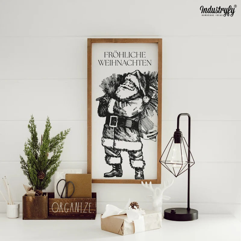 Landhaus Schild | Fröhliche Weihnachten Weihnachtsmann