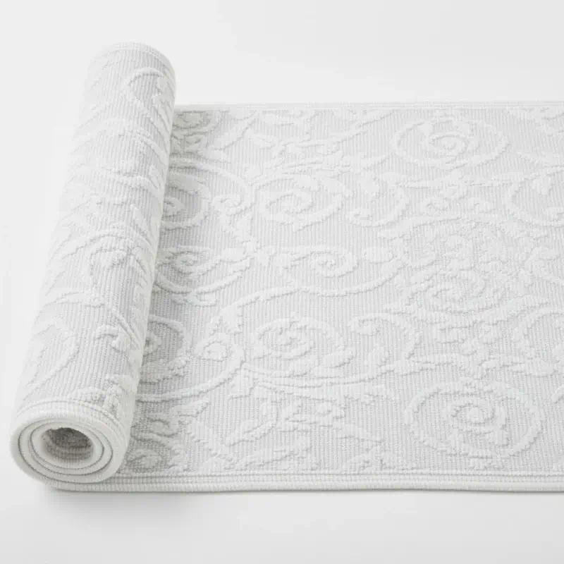 Großer Vorleger Paisley weiß 90 x 140 cm