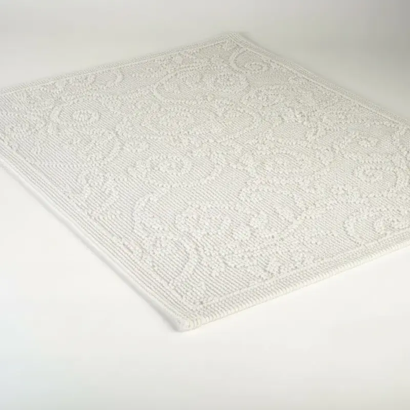 Großer Vorleger Paisley weiß 90 x 140 cm