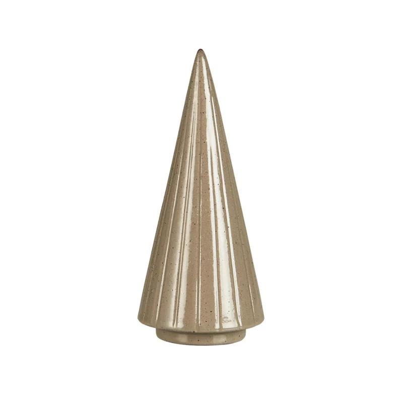 Skandi Baum - Keramik Deko Baum - beige Längsrillen