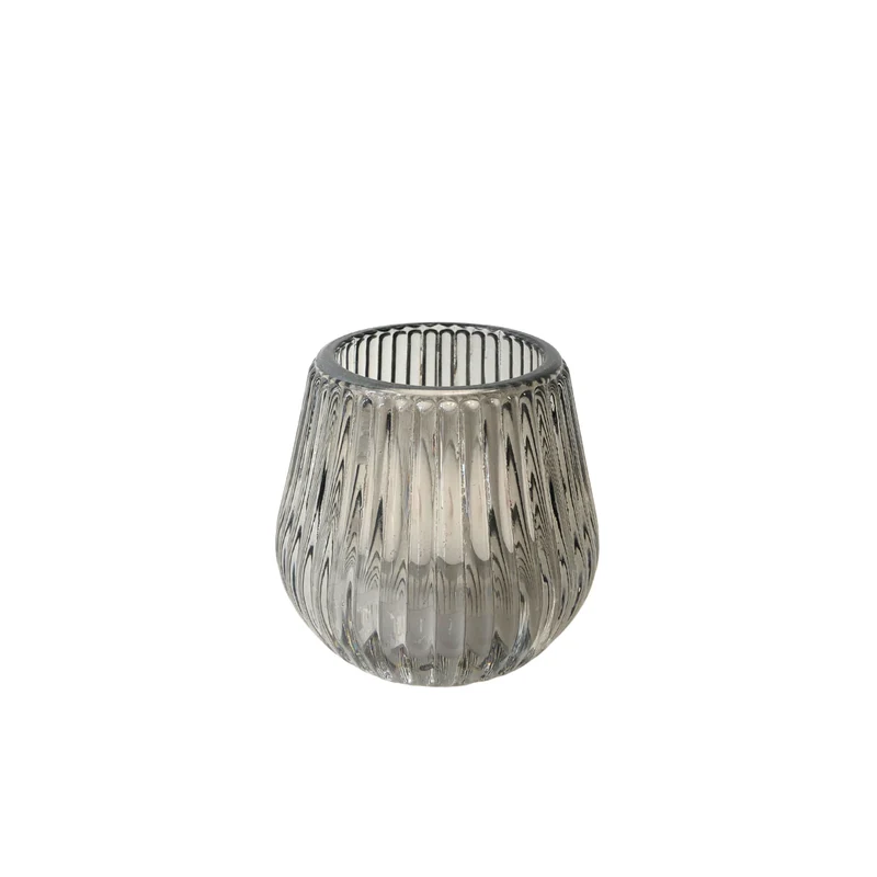 Teelichthalter Tropfenform - grau
