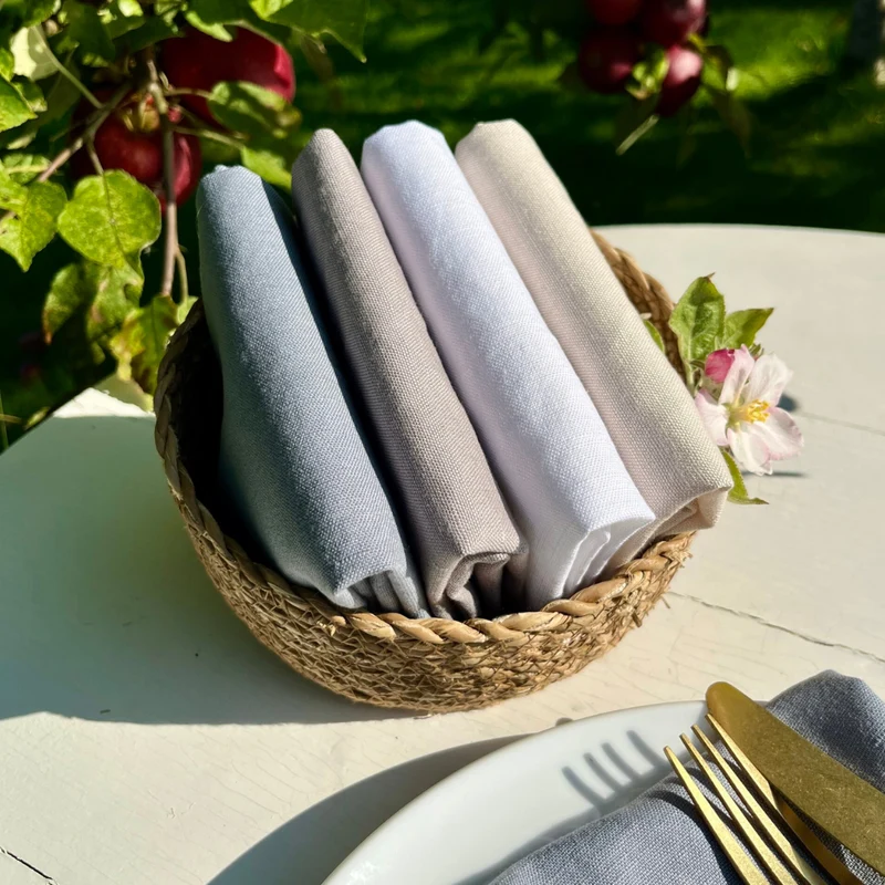 Serviette Leinen - weiss