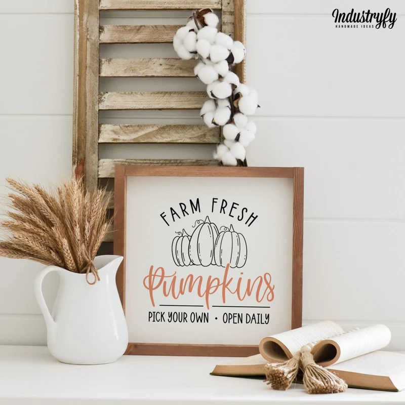 Landhaus Schild | Farm fresh pumpkins No5