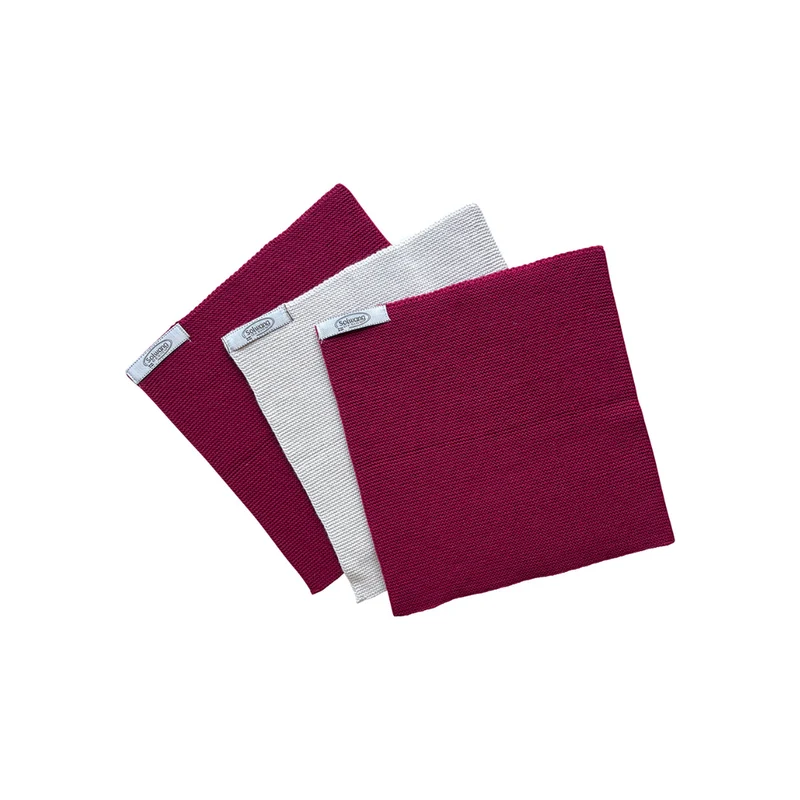 Wischtücher Bio - SET - tiefrot natur