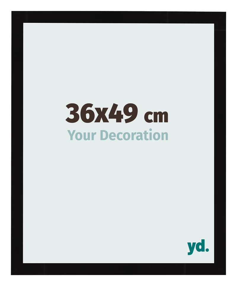 Bilderrahmen 36x49 cm - Schwarz Hochglanz - MDF - Bologna