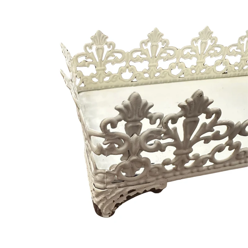 Metall Tablett Shabby Chic – S - 40 x 12 x 8 cm