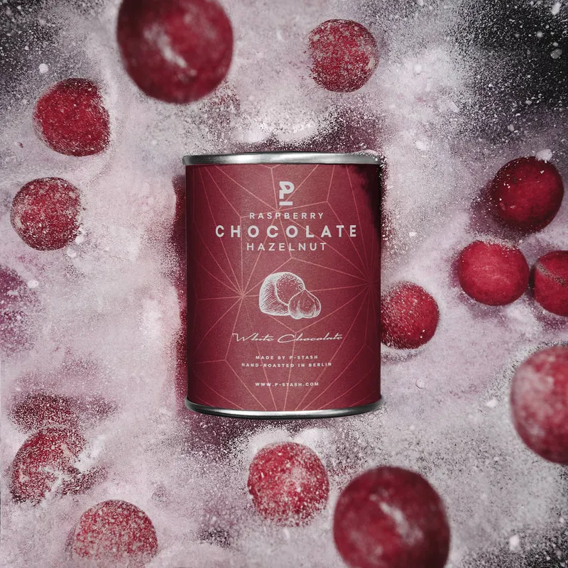 Schoko Genuss - Haselnuss mit weißer Schokolade Himbeere - 60g