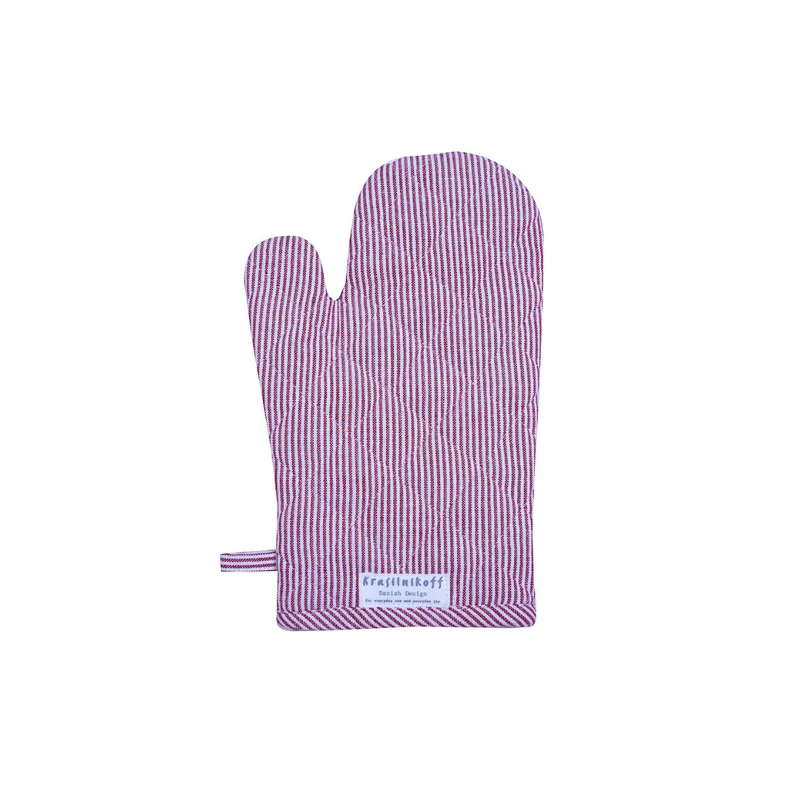 Ofenhandschuh - Thin stripes scarlet red