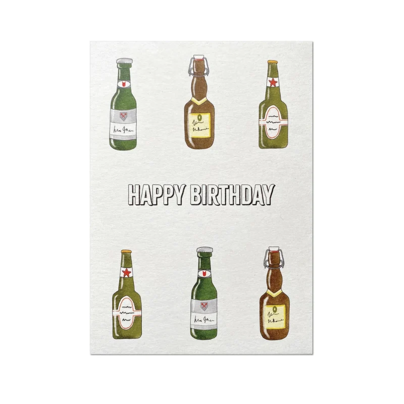 Postkarte • Happy Birthday Bier