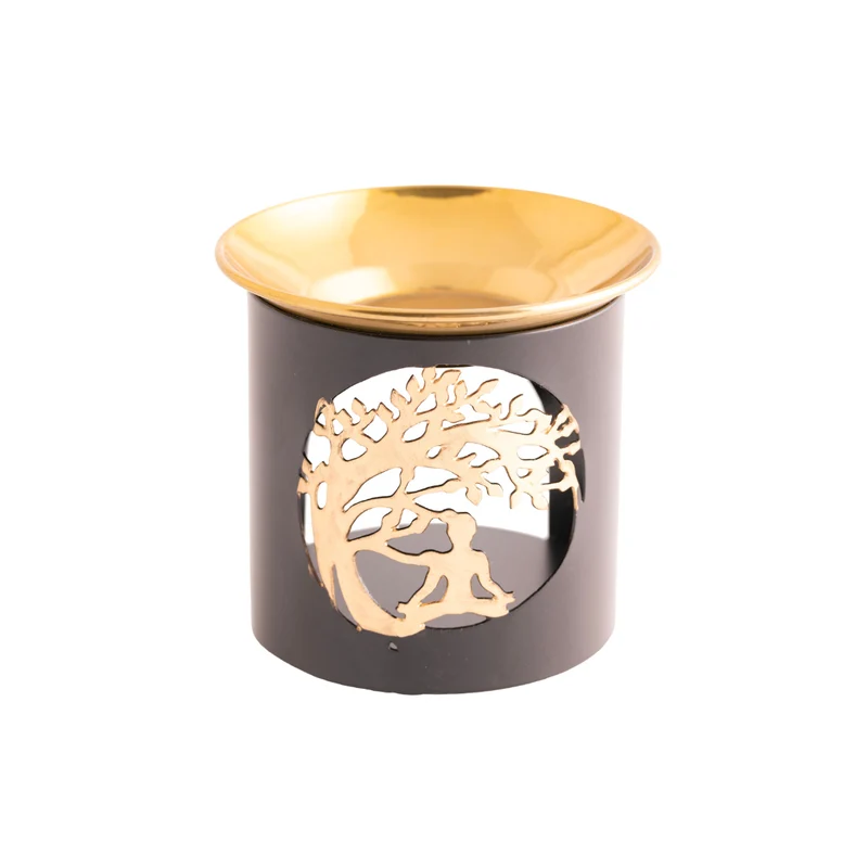 Räucherstövchen - Buddha unterm Bodhibaum - schwarz gold