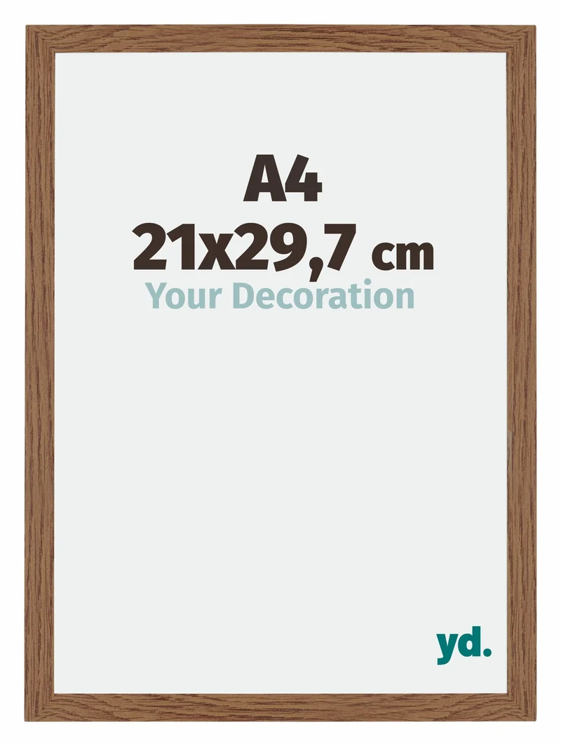 Bilderrahmen A4 - 21x29,7 cm - DIN A4 Eiche Rustikal - MDF - Mura