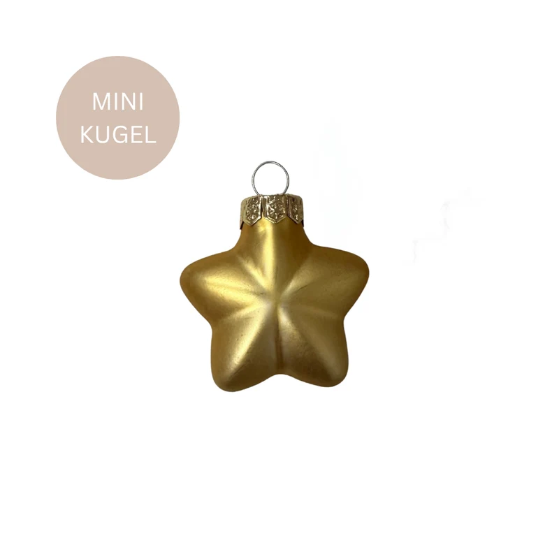 Mini-Weihnachtskugeln - Stern - Gold - matt oder glänzend