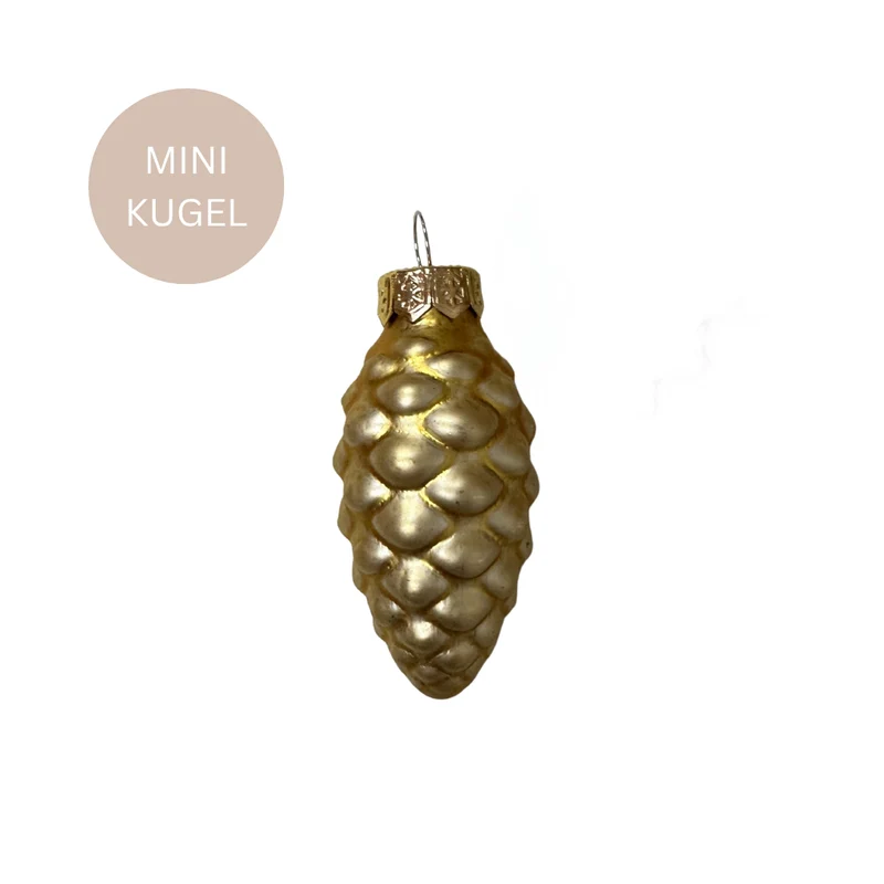 Mini-Weihnachtskugeln - Zapfen - Gold - matt oder glänzend