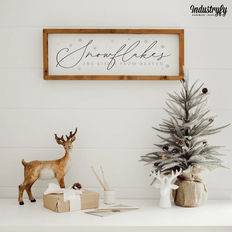 Landhaus Schild | Snowflakes are kisses from heaven