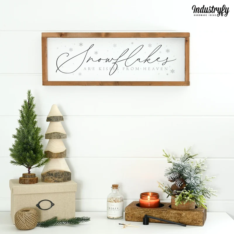 Landhaus Schild | Snowflakes are kisses from heaven