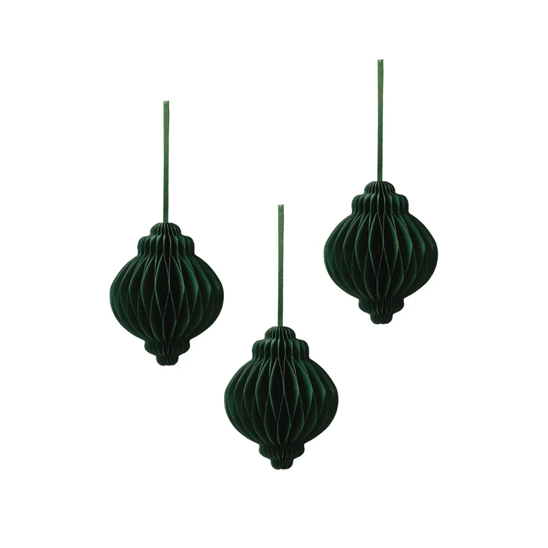 Papierkugeln - dunkelgrün - faltbar - 10 cm