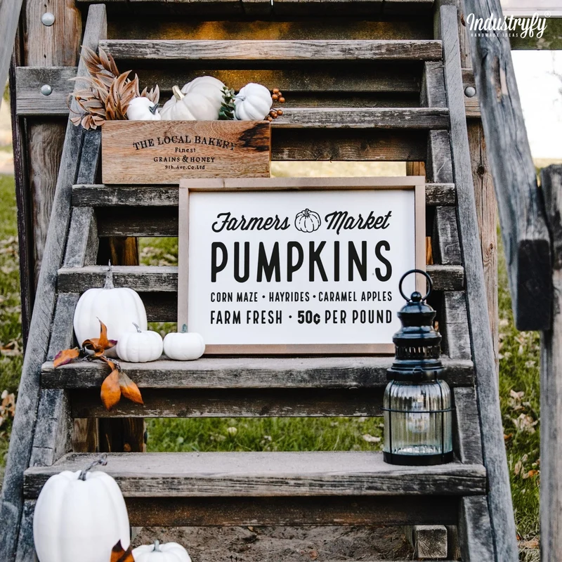 Landhaus Schild | Farmers market pumpkins
