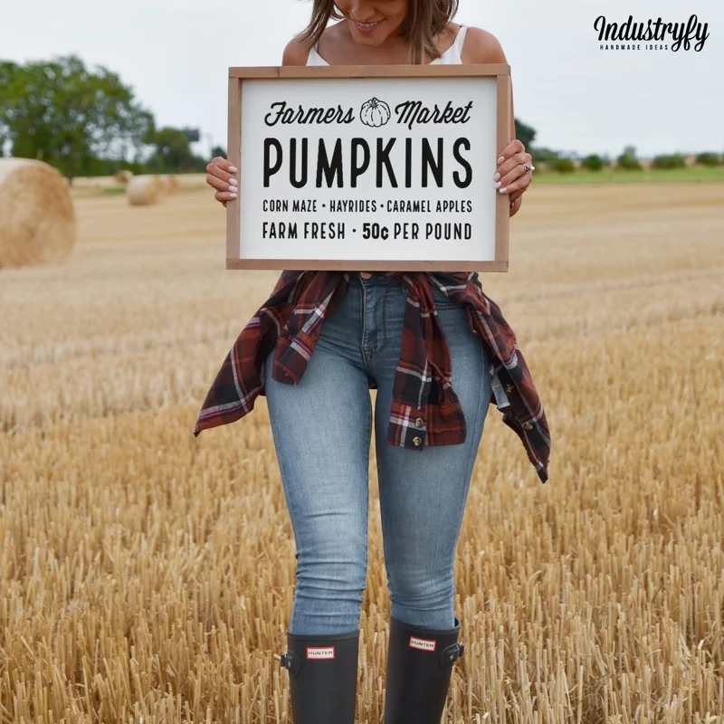 Landhaus Schild | Farmers market pumpkins