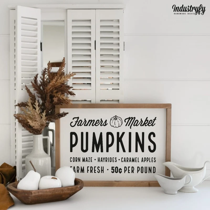 Landhaus Schild | Farmers market pumpkins