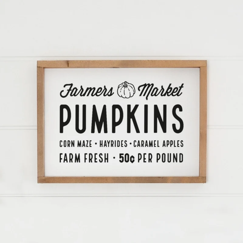 Landhaus Schild | Farmers market pumpkins