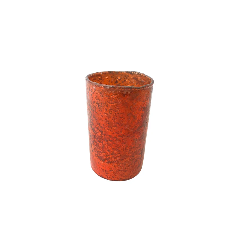 Teelichglas - antik orange