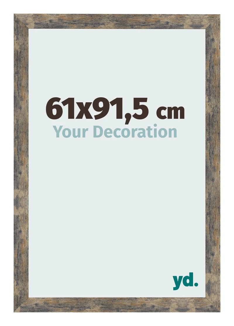 Bilderrahmen 61x91,5 cm - Blau Gold Meliert - MDF - Bologna