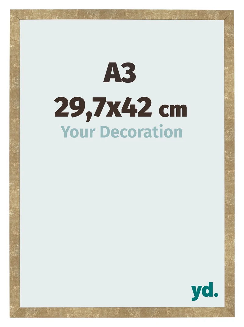 Bilderrahmen A3 - 29,7x42 cm - Gold Antik - MDF - Bologna