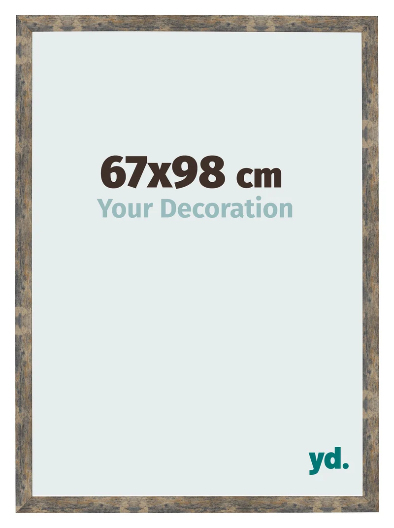 Bilderrahmen 67x98 cm - Blau Gold Meliert - MDF - Bologna