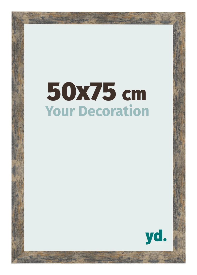 Bilderrahmen 50x75 cm - Blau Gold Meliert - MDF - Bologna