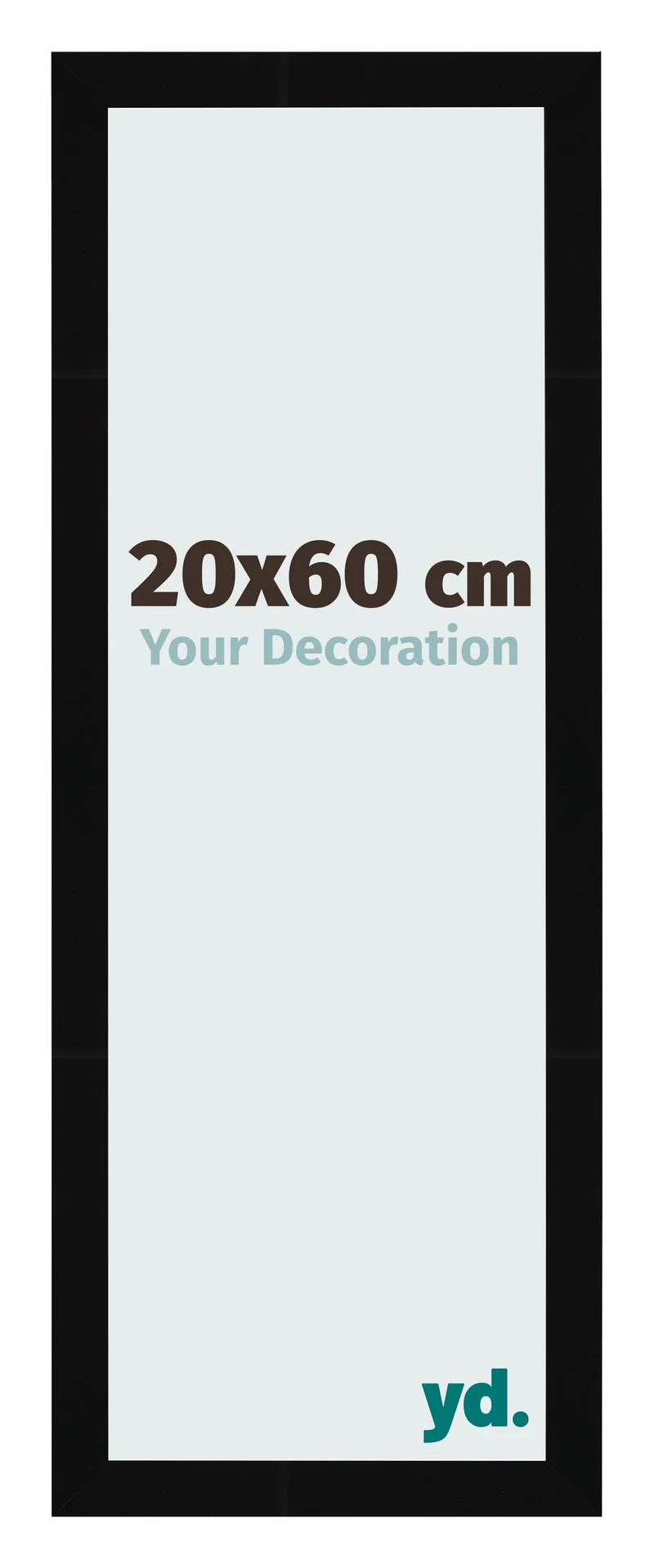 Bilderrahmen 20x60 cm - Schwarz Hochglanz - MDF - Bologna