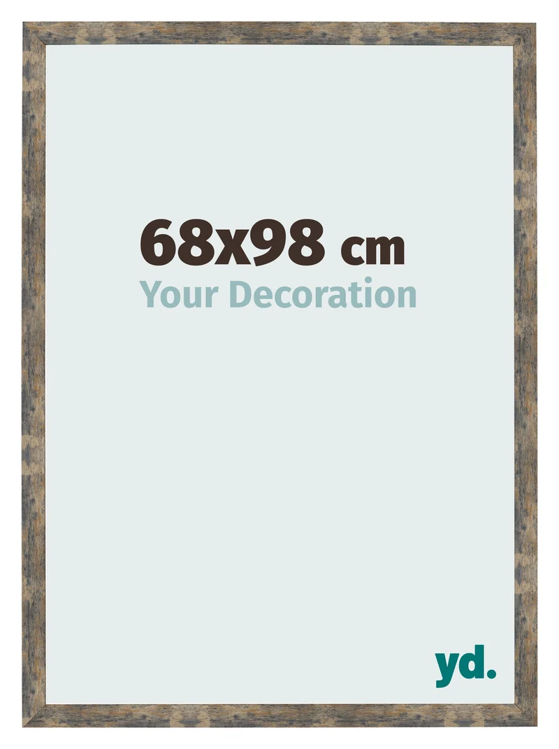 Bilderrahmen 68x98 cm - Blau Gold Meliert - MDF - Bologna
