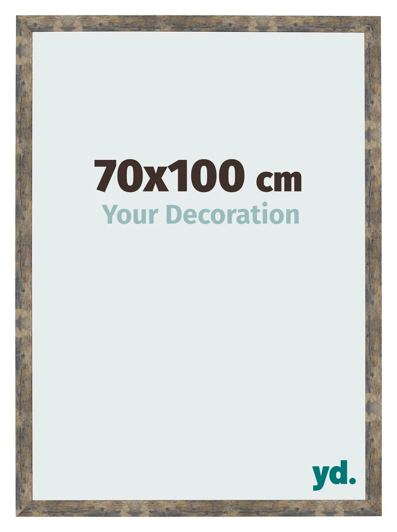 Bilderrahmen 70x100 cm - Blau Gold Meliert - MDF - Bologna