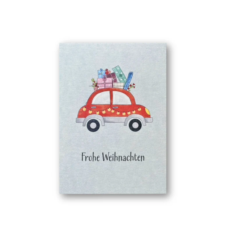 Postkarte • Frohe Weihnachten Weihnachtsauto