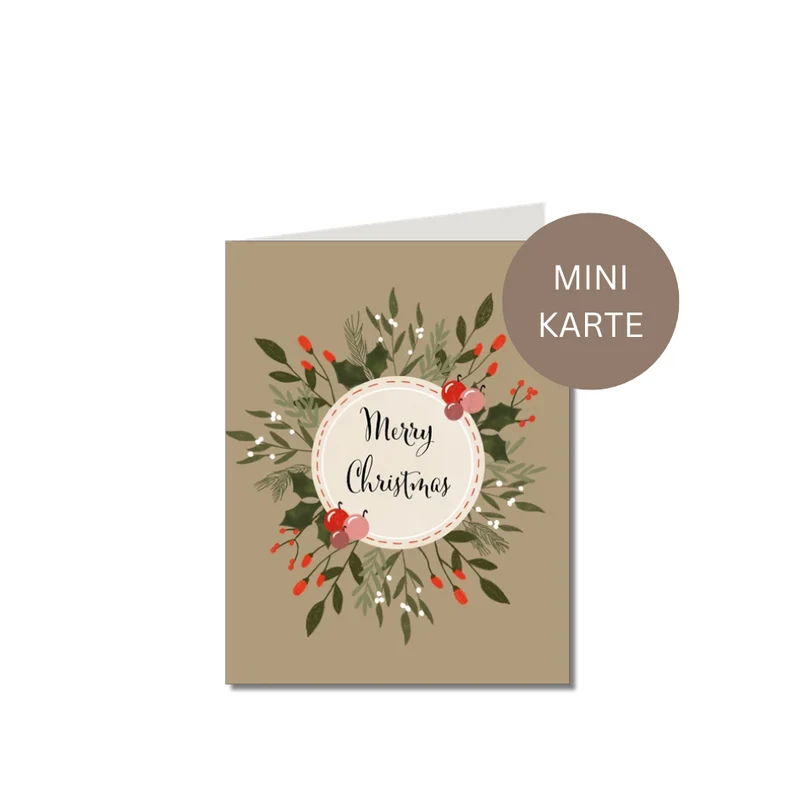 Mini Karte - Doppelkarte • Merry Christmas