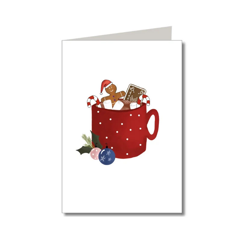 Klappkarte m. Umschlag - Weihnachten - Weihnachtstasse