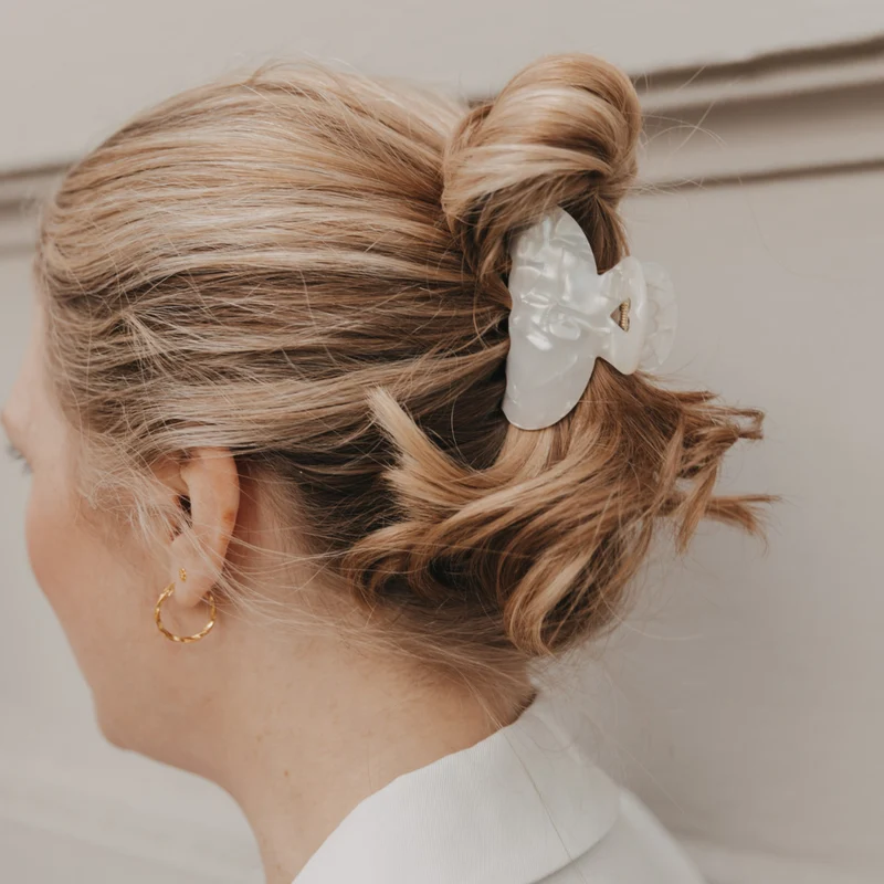 Haarspange - Herz - groß pearl