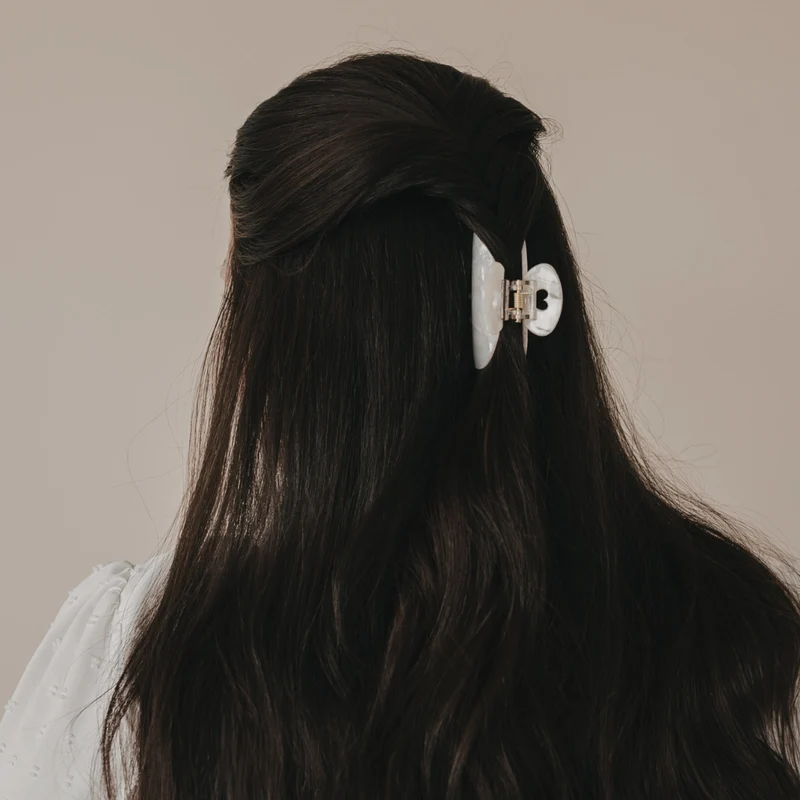 Haarspange - Herz - groß pearl