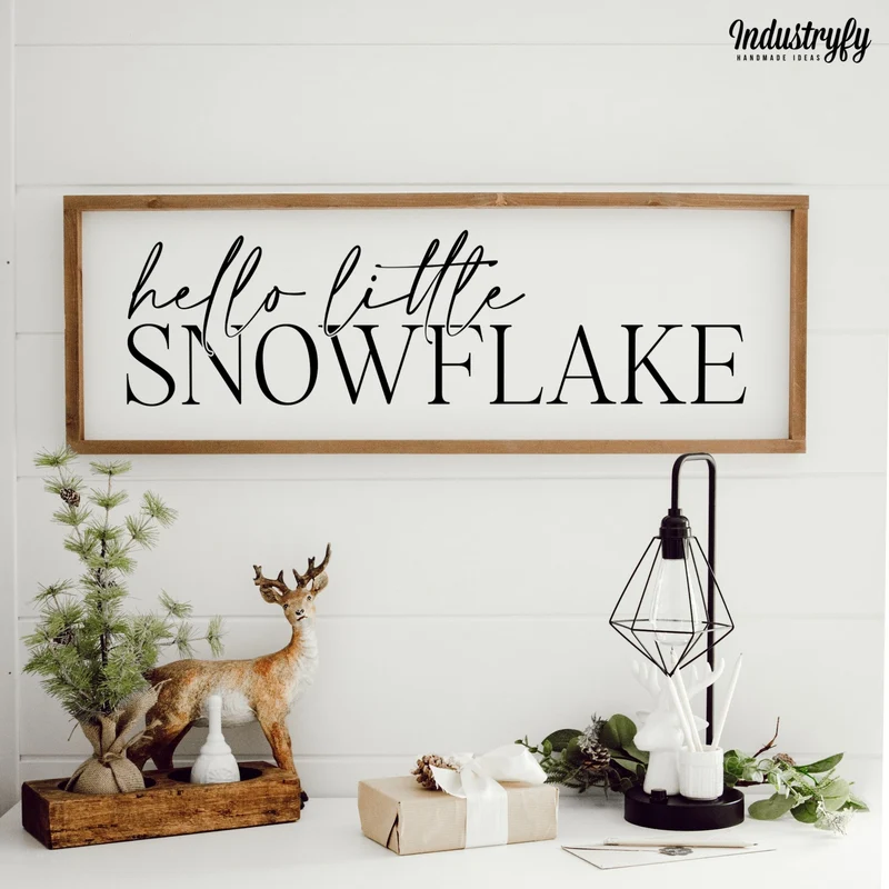 Landhaus Schild | Hello little snowflake No2