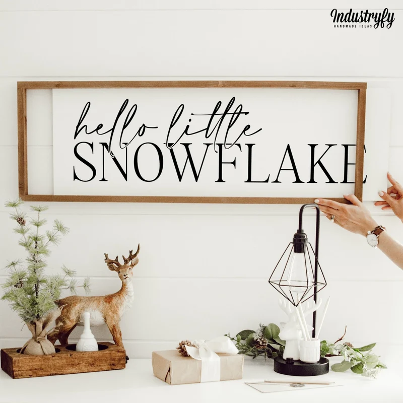 Landhaus Schild | Hello little snowflake No2