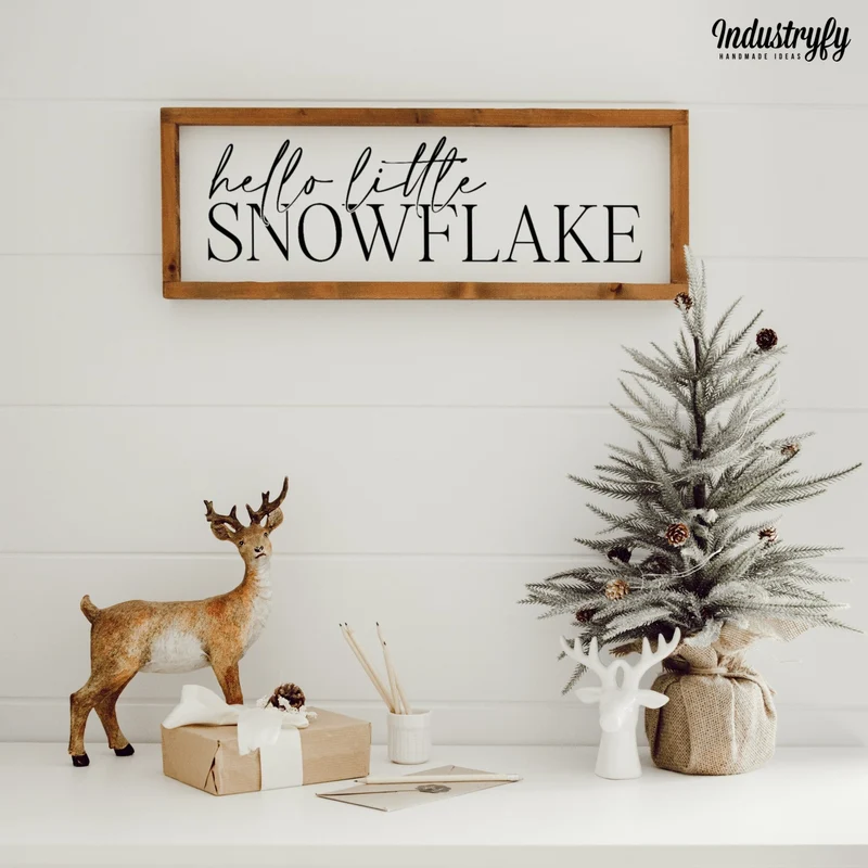 Landhaus Schild | Hello little snowflake No2