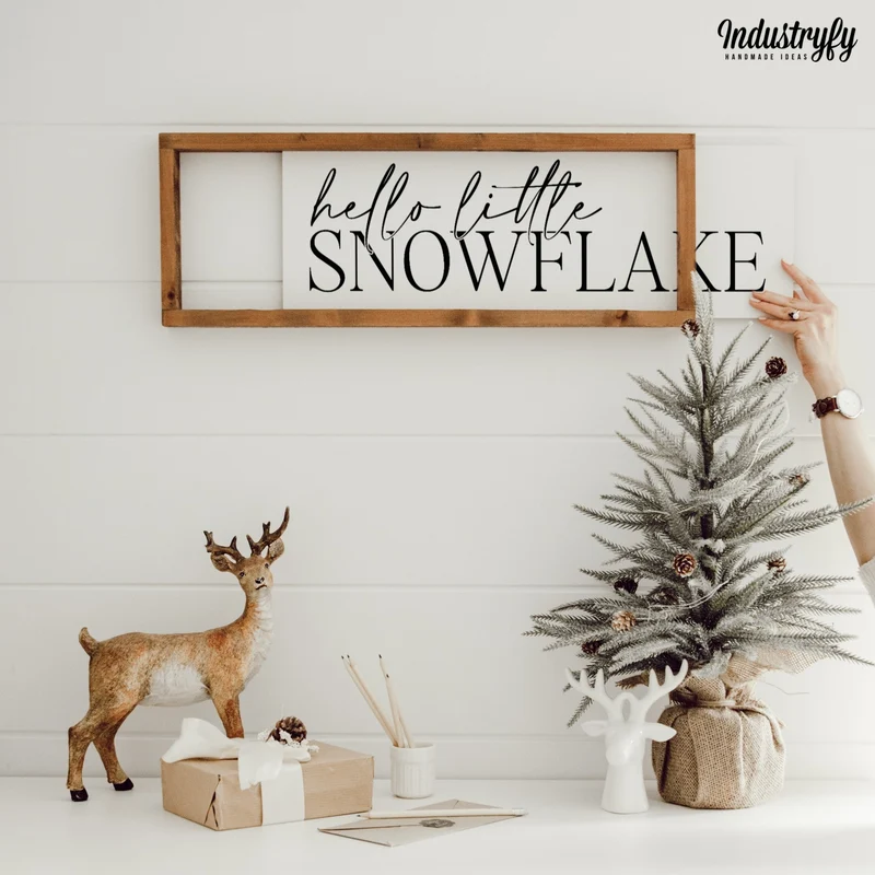 Landhaus Schild | Hello little snowflake No2