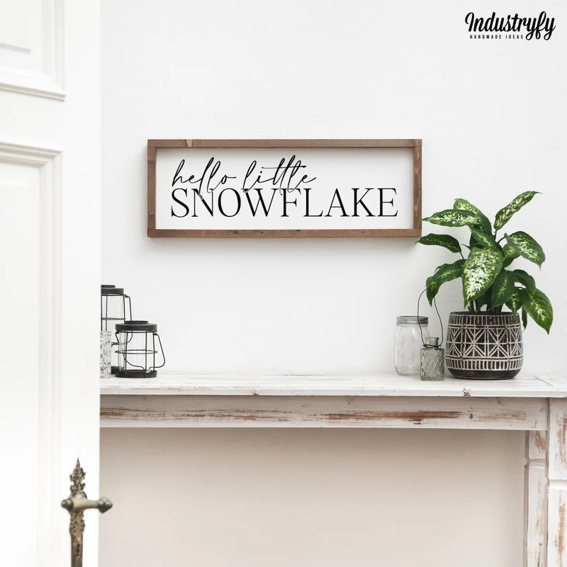 Landhaus Schild | Hello little snowflake No2