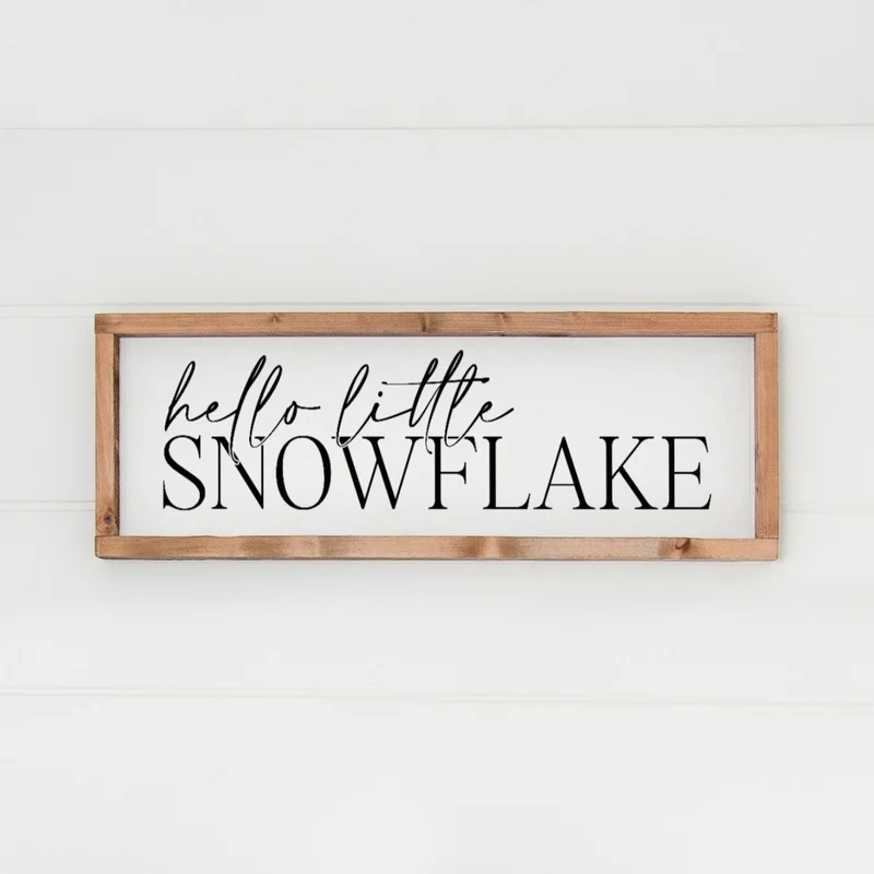 Landhaus Schild | Hello little snowflake No2