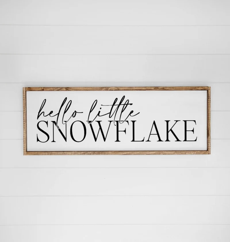 Landhaus Schild | Hello little snowflake No2