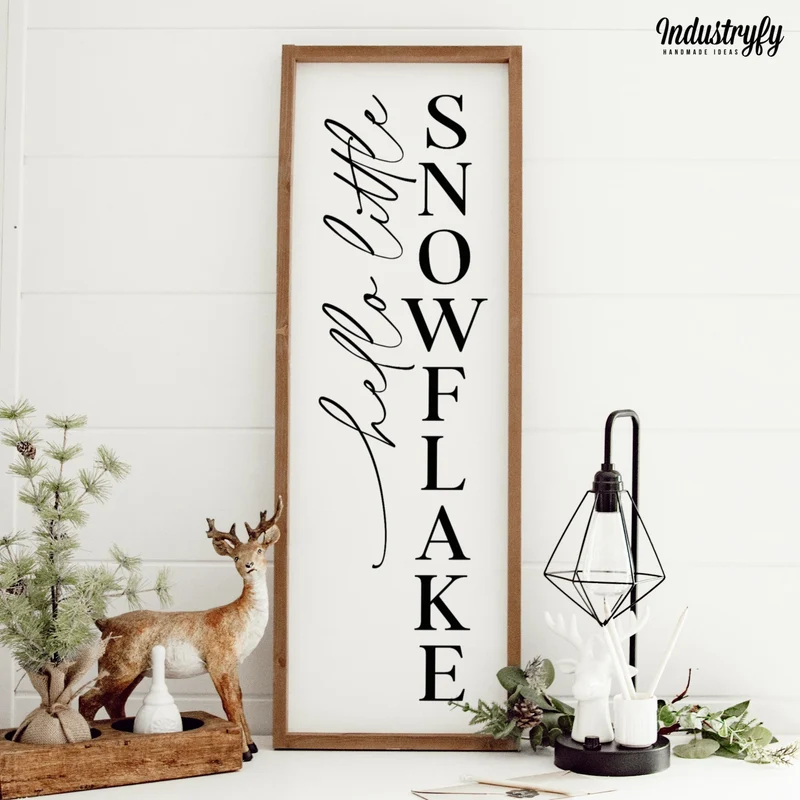 Landhaus Schild | Hello little snowflake No1
