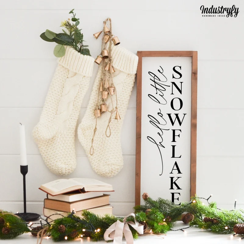 Landhaus Schild | Hello little snowflake No1