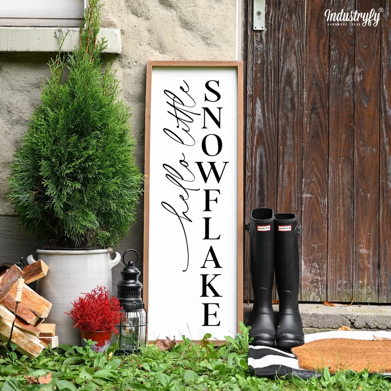 Landhaus Schild | Hello little snowflake No1