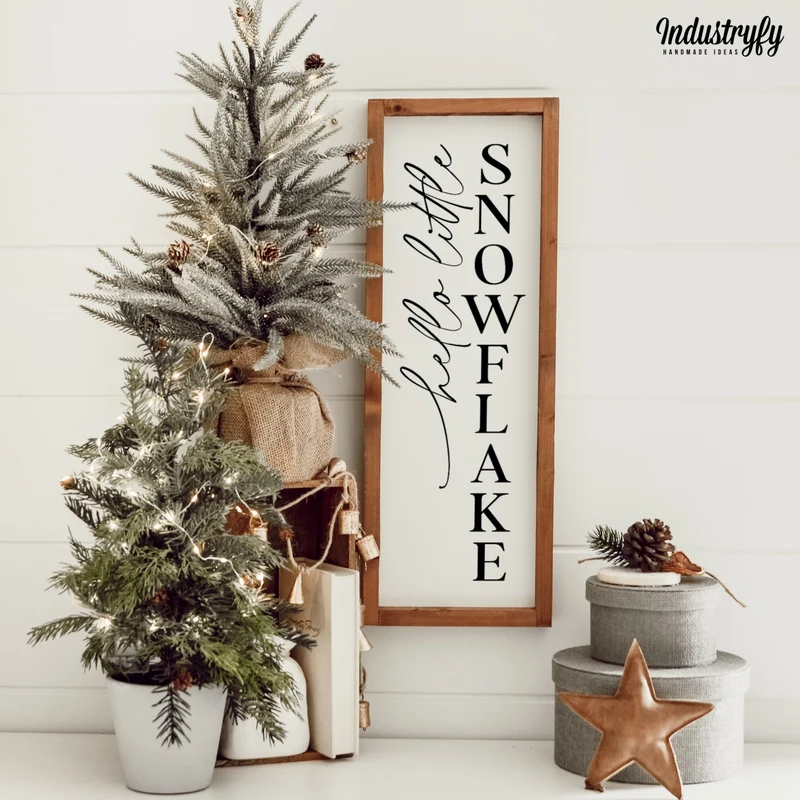 Landhaus Schild | Hello little snowflake No1
